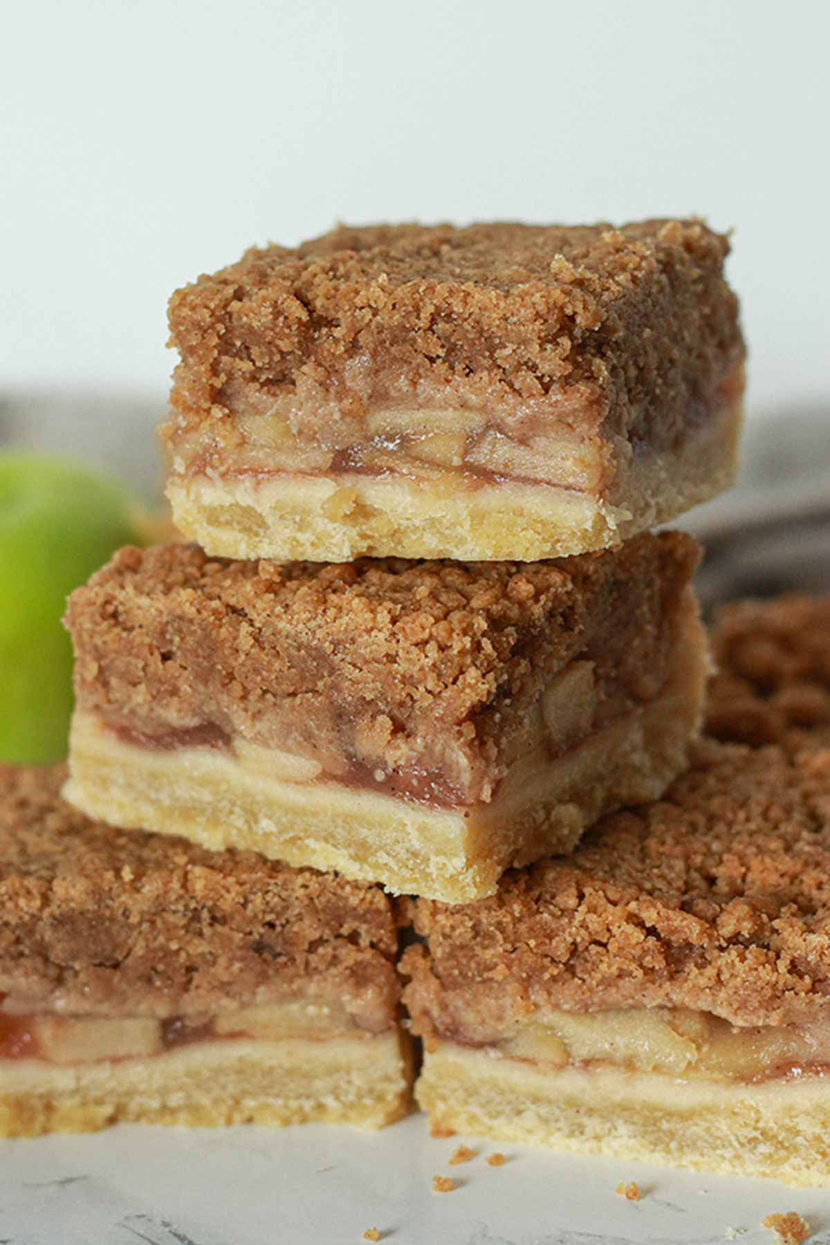 Stack Of Apple Crumble Bars