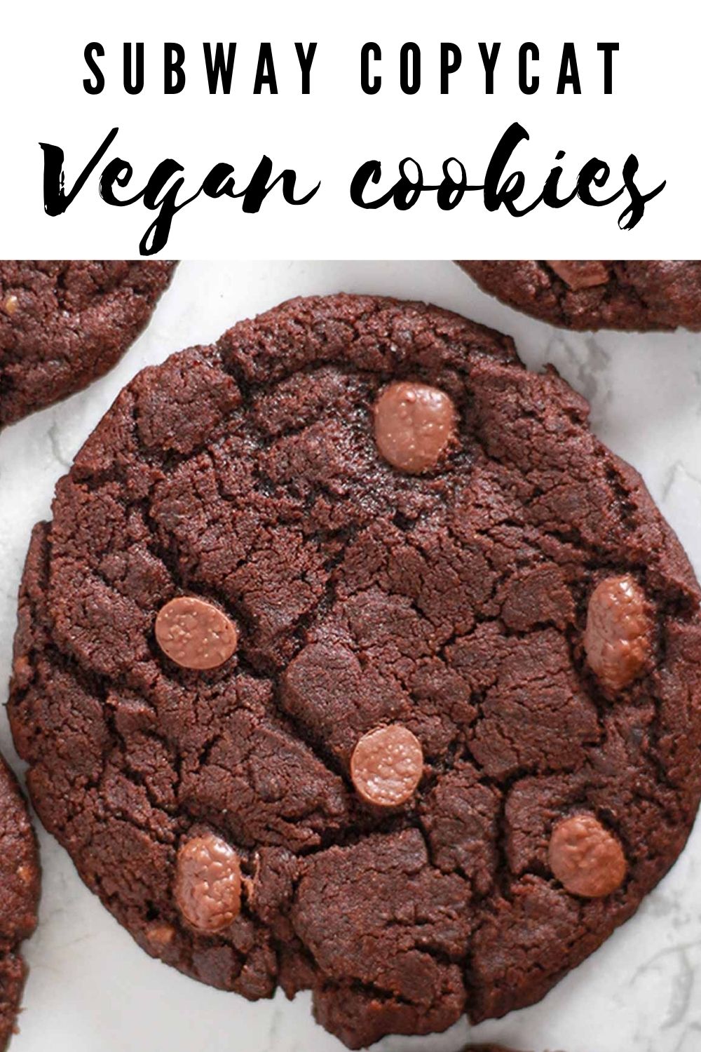 Pinterest Pin with image of chocolate cookie