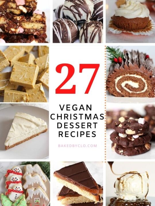 Pinterest Pin Of 10 Vegan Christmas Dessert Images In A Grid (1)