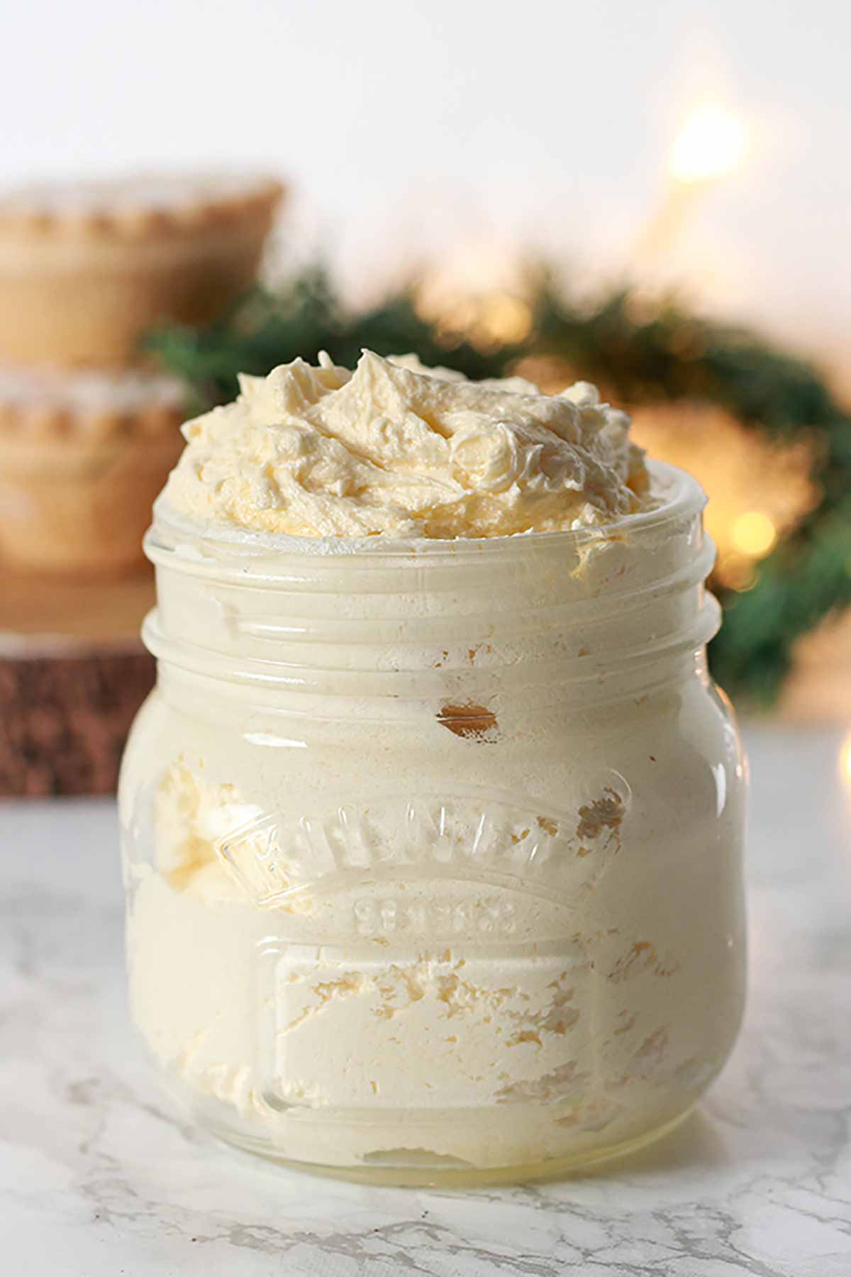 Dairy Free Brandy Butter In A Glass Jar