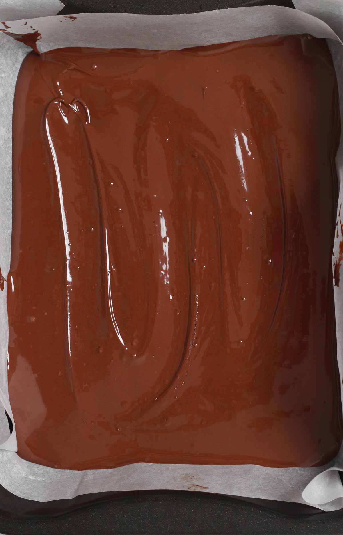 Melted Dark Chocolate In Lined Tin