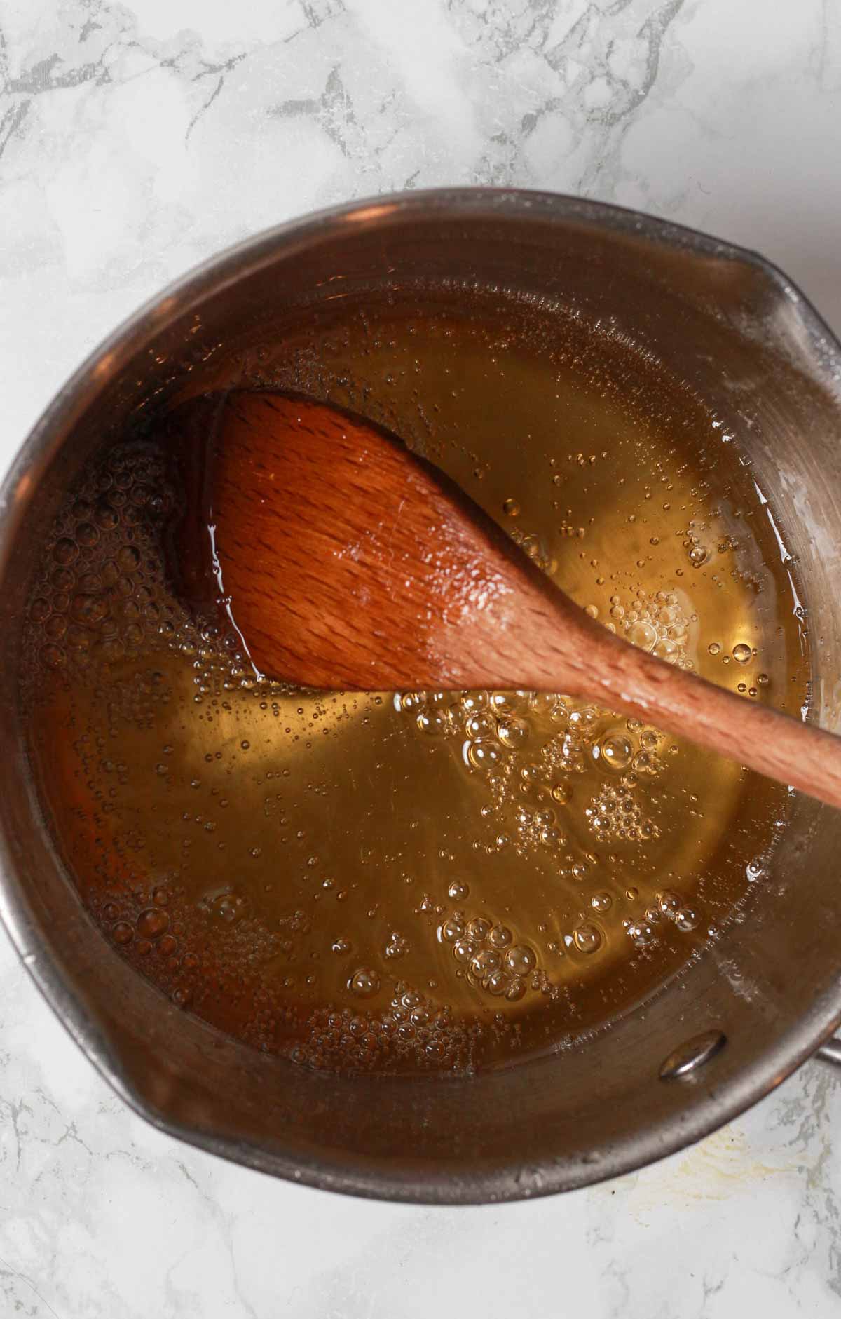 Syrup Simmering In A Saucepan