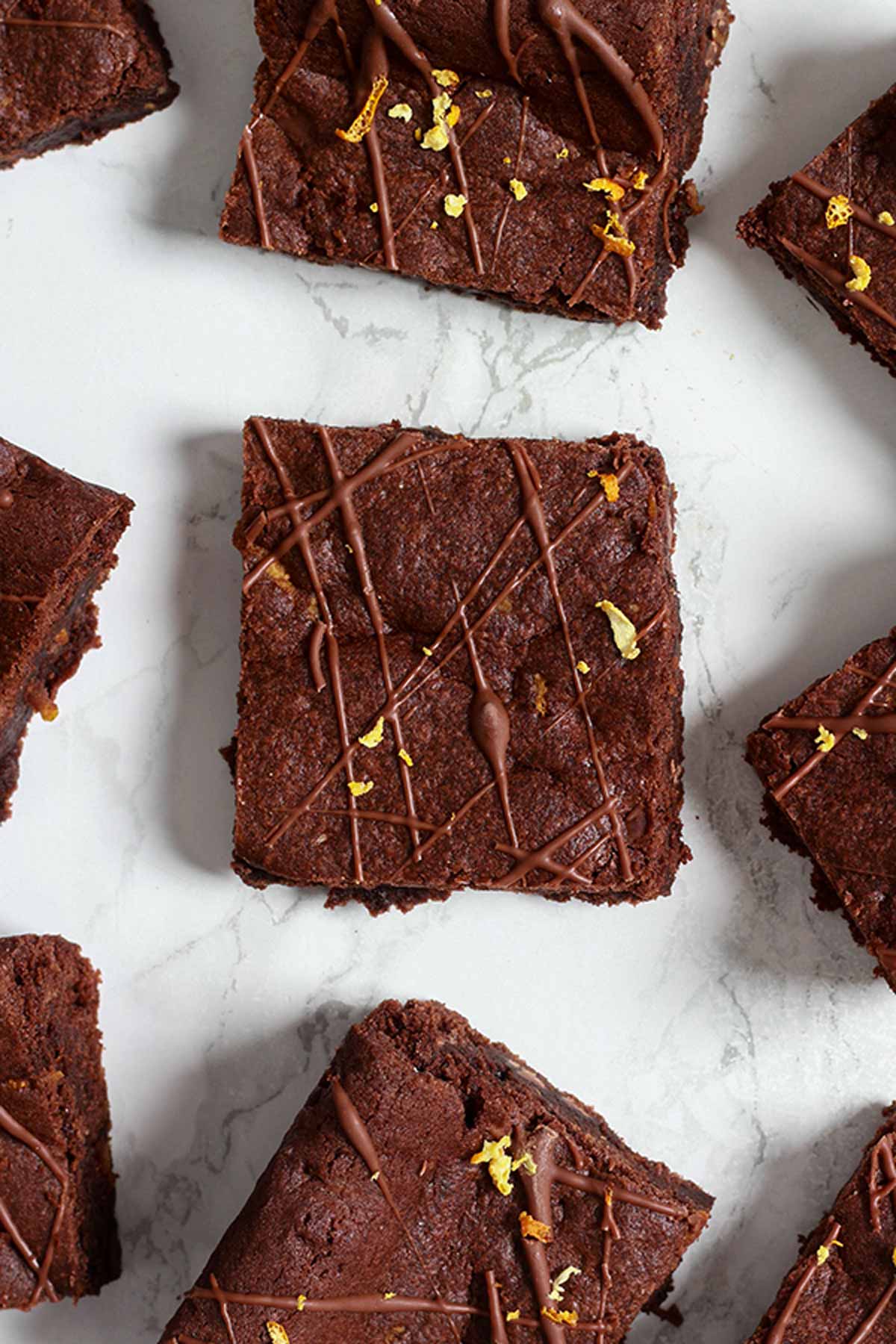 Chocolate Orange Cookie Squares On White Surface