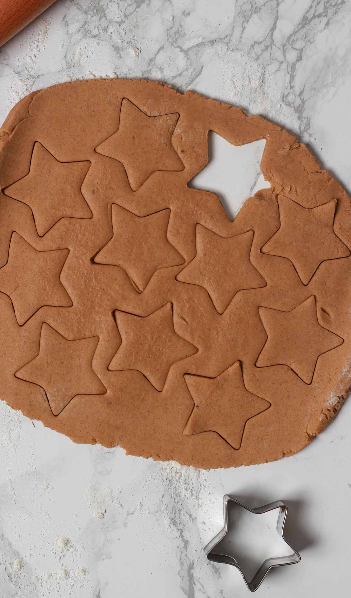 Cutting Star Shapes Out Of The Rolled Dough