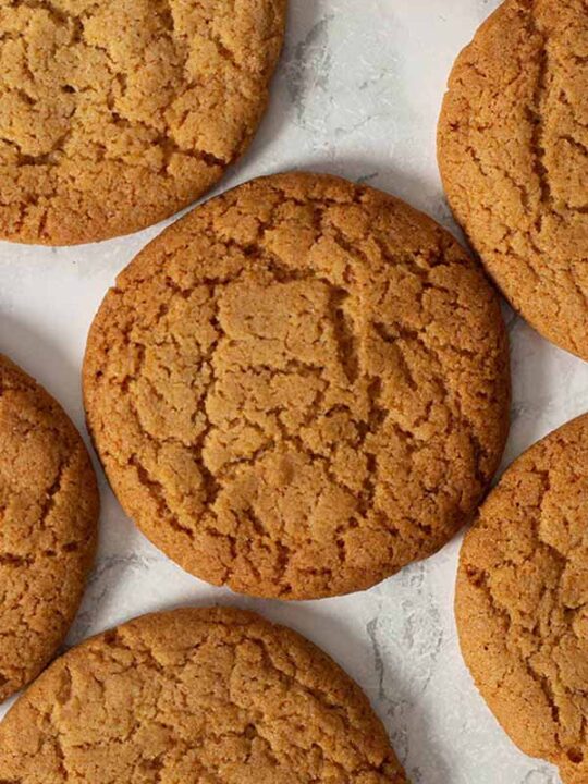 overhead image of eggless Ginger Snaps