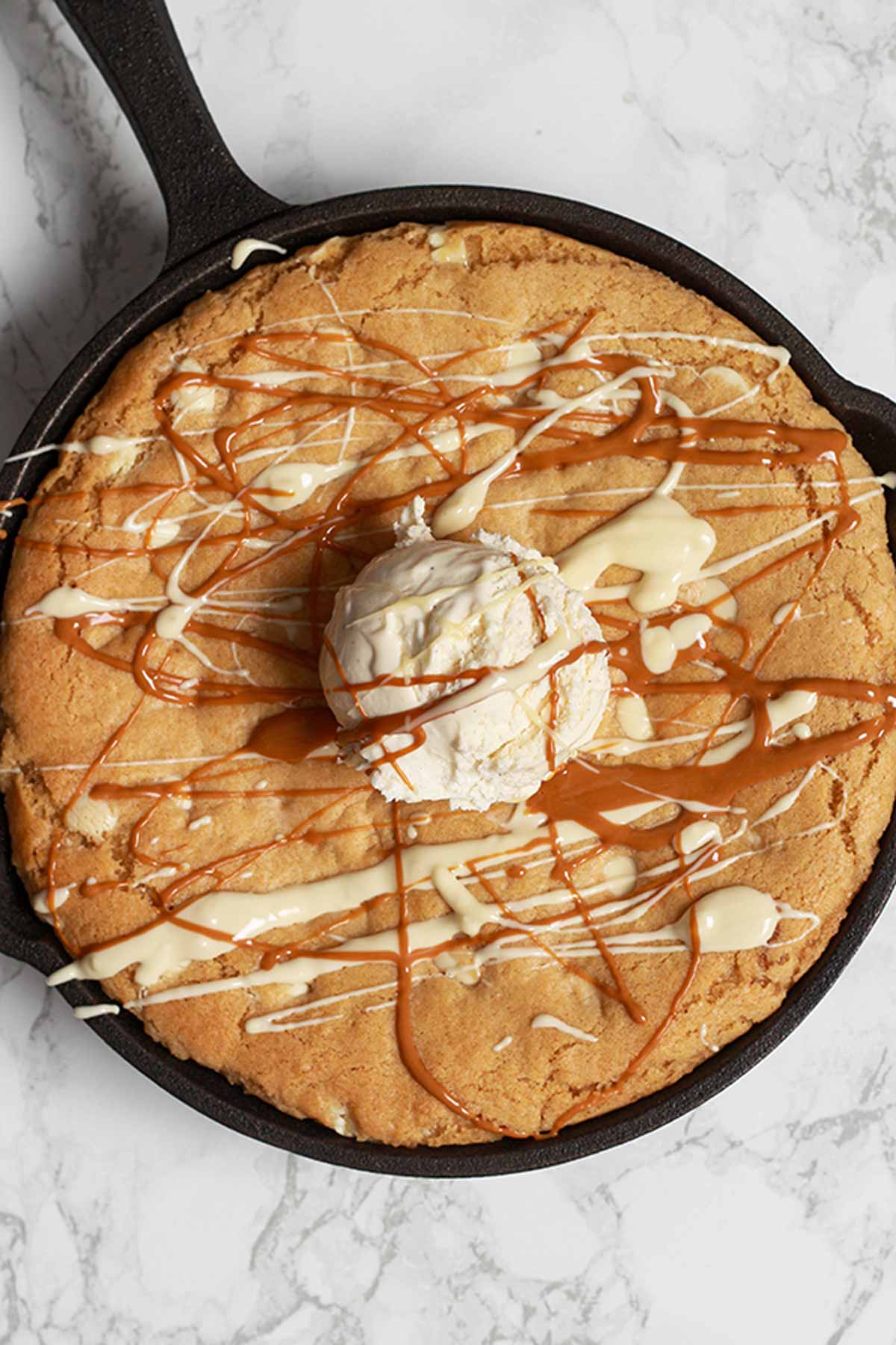 Vegan Biscoff Cookie Dough In A Cast Iron Skillet