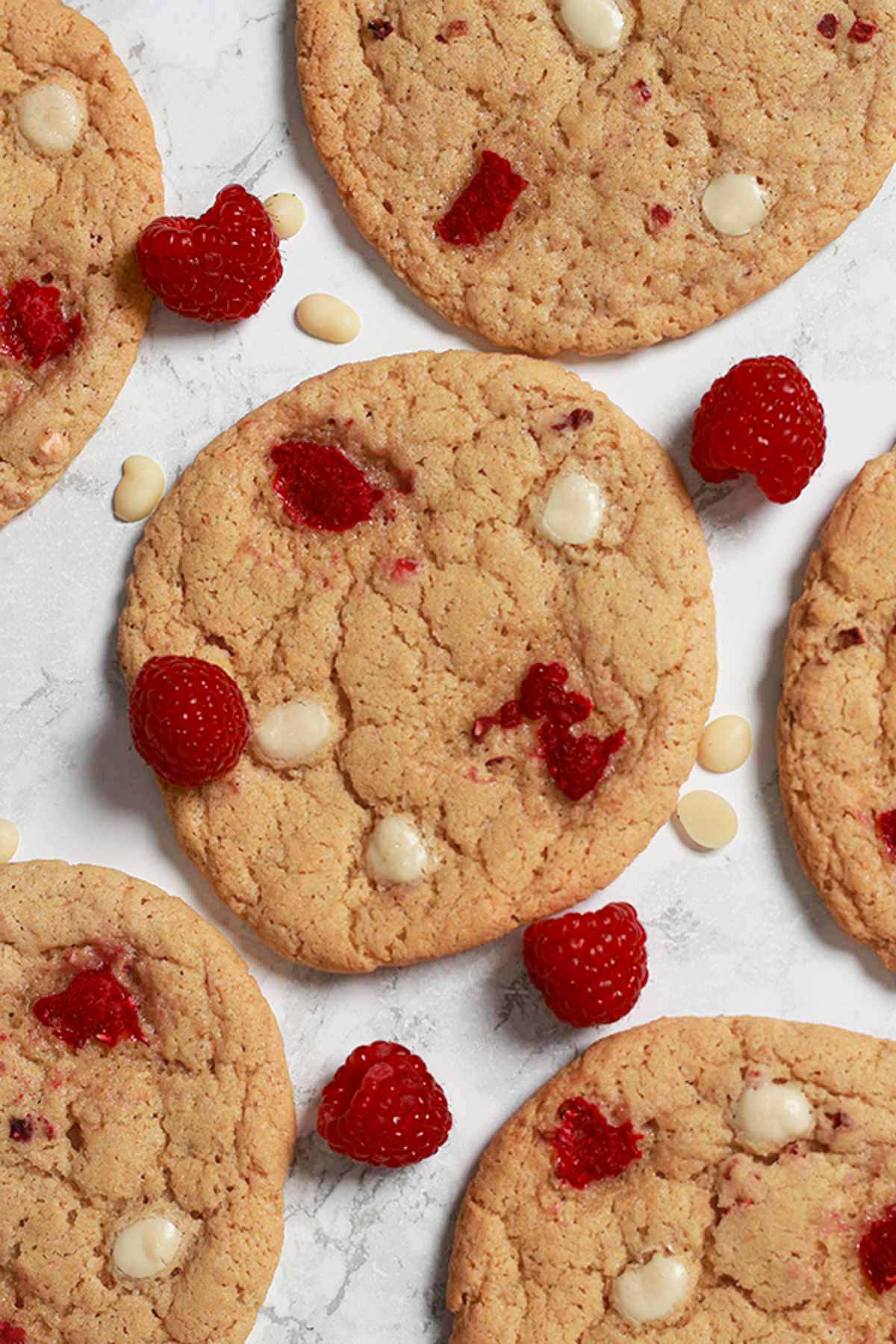 Vegan White Chocolate Raspberry Cookies