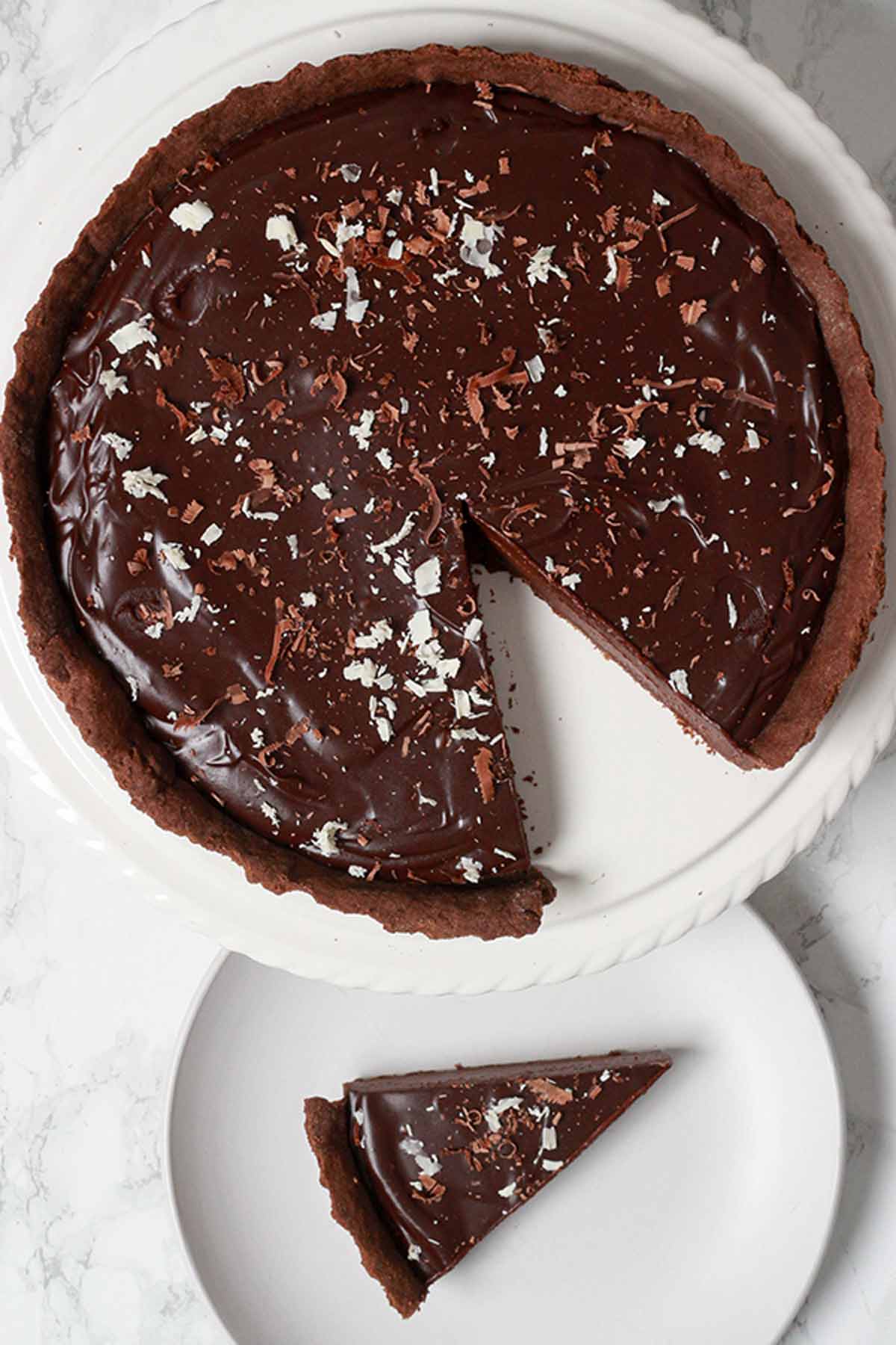 Overhead Image Of Tart With A Slice Taken Out