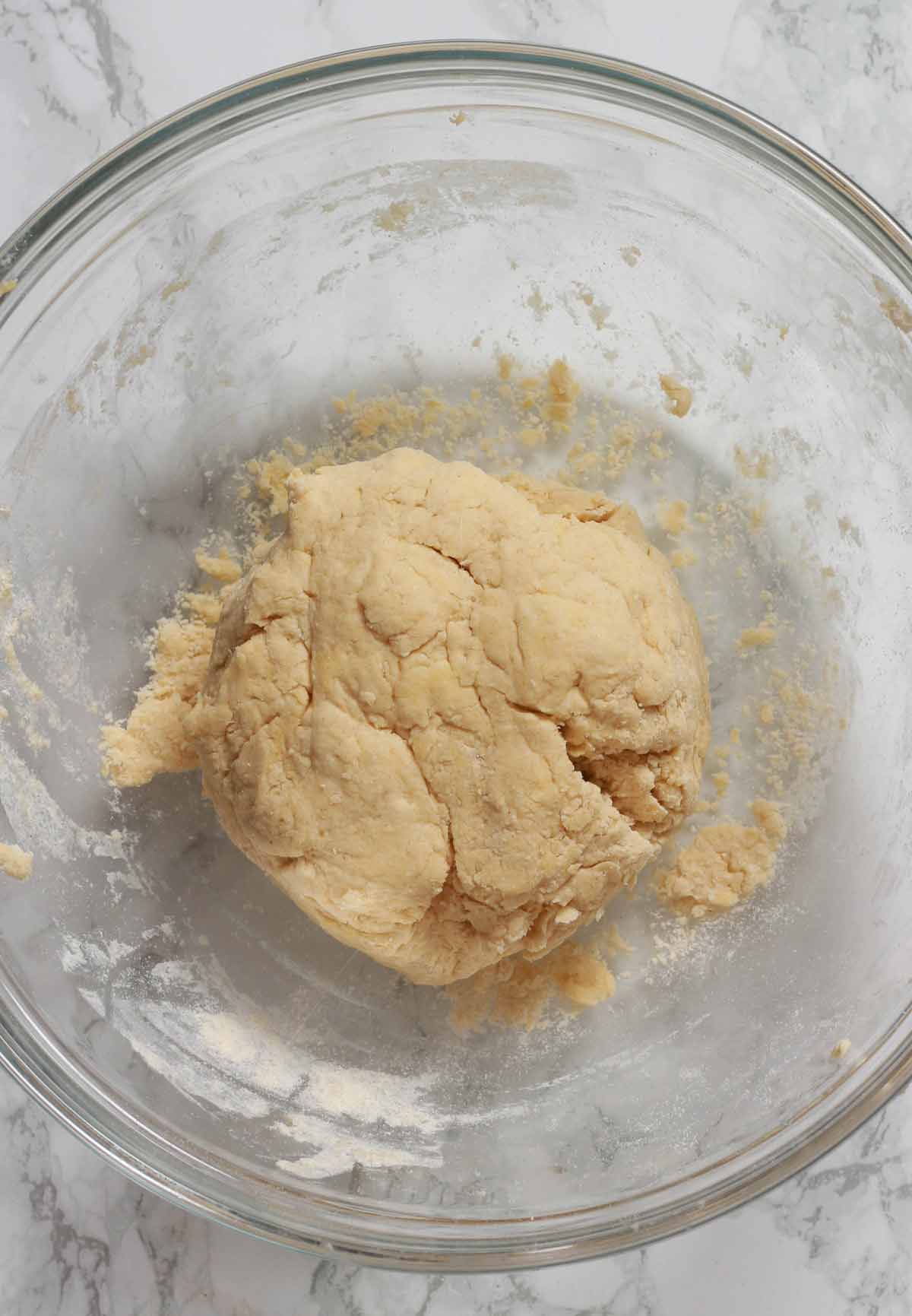 Plain Dough In A Glass Bowl