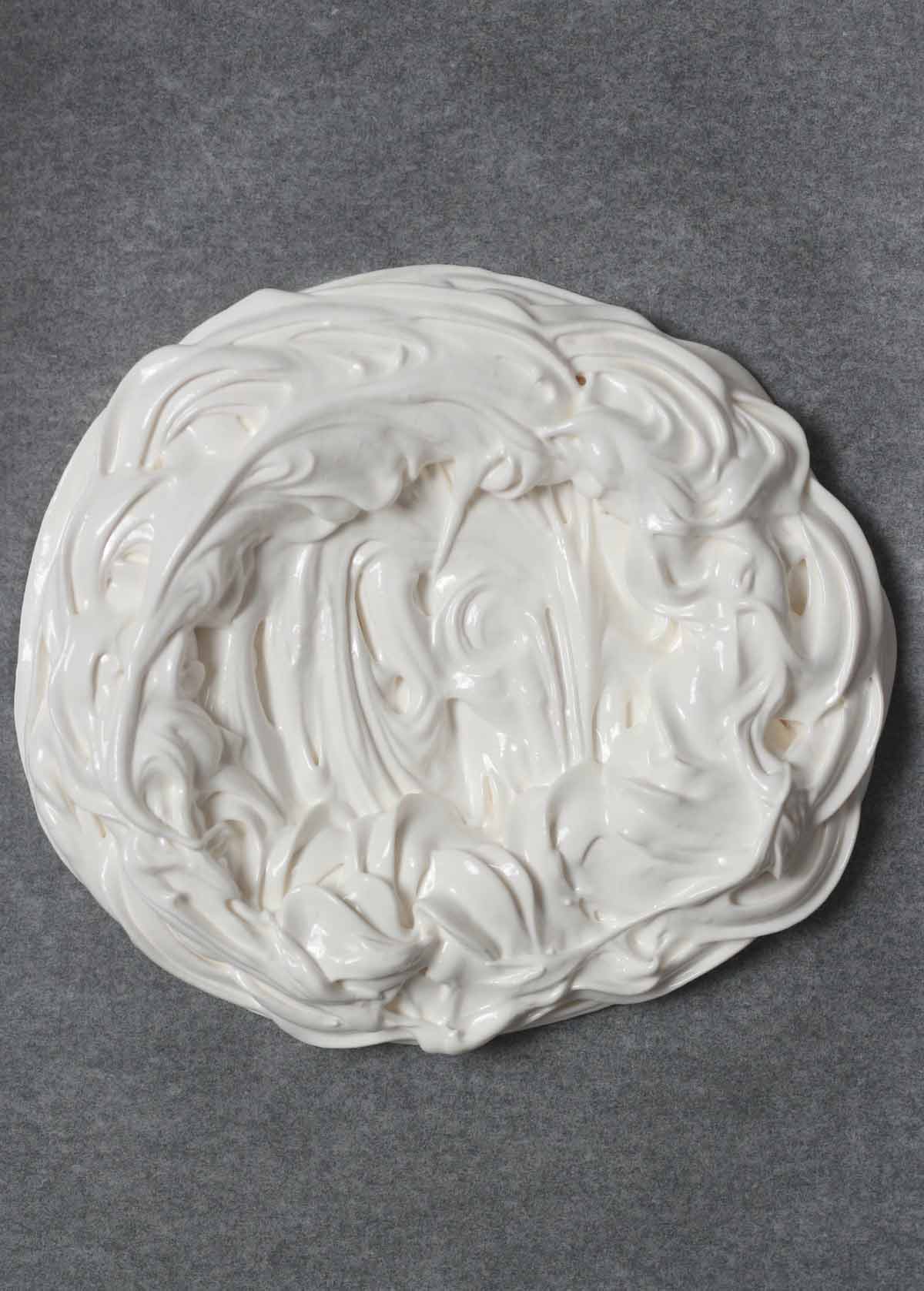 eggless Meringue Piped Onto Baking Tray