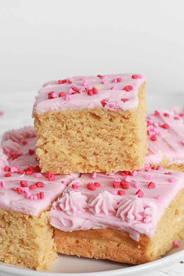 Vegan Valentines Day Cake Slices On A Plate