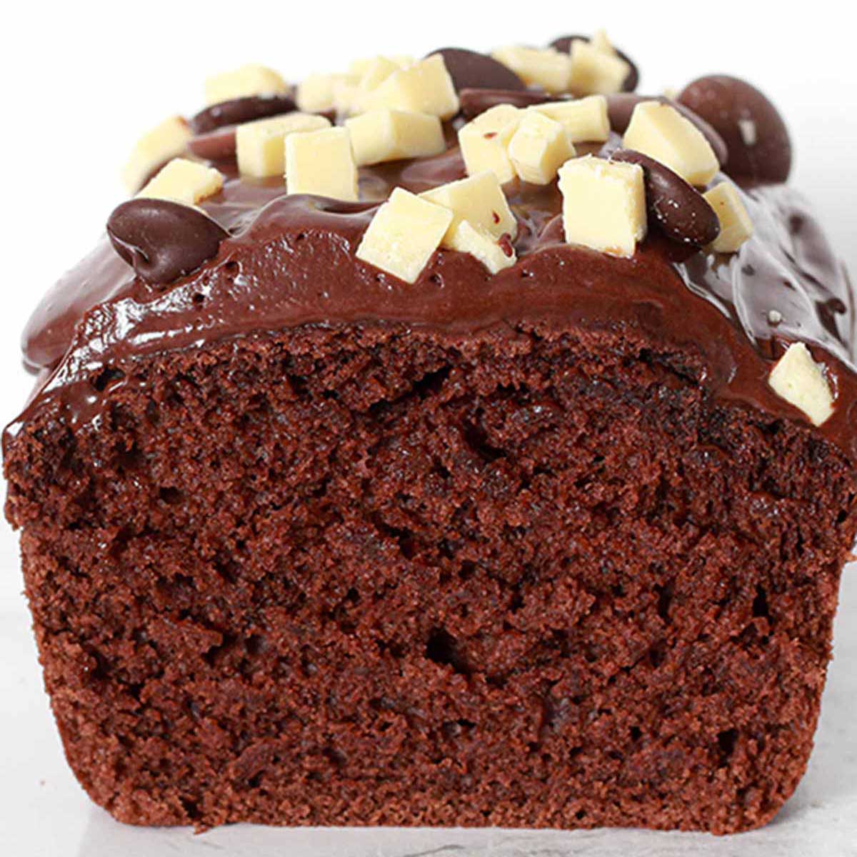 Vegan Chocolate Cake With Chocolate Chunks On Top