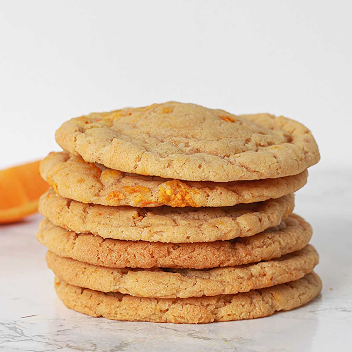Vegan Orange Cookies In A Stack Of 6