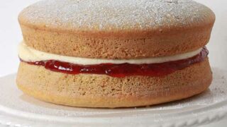 Vegan Sponge Cake With Buttercream And Jam In The Middle