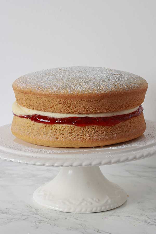 Vegan Sponge Cake With Buttercream And Jam In The Middle