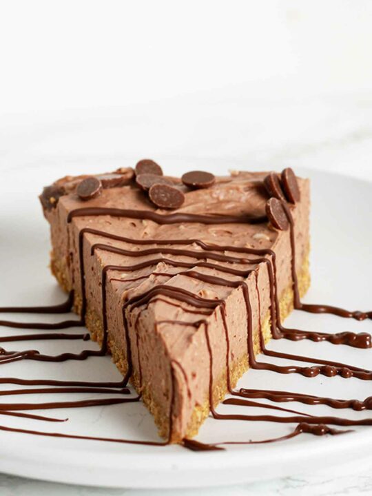 Slice Of Vegan Chocolate Cheesecake On A Plate
