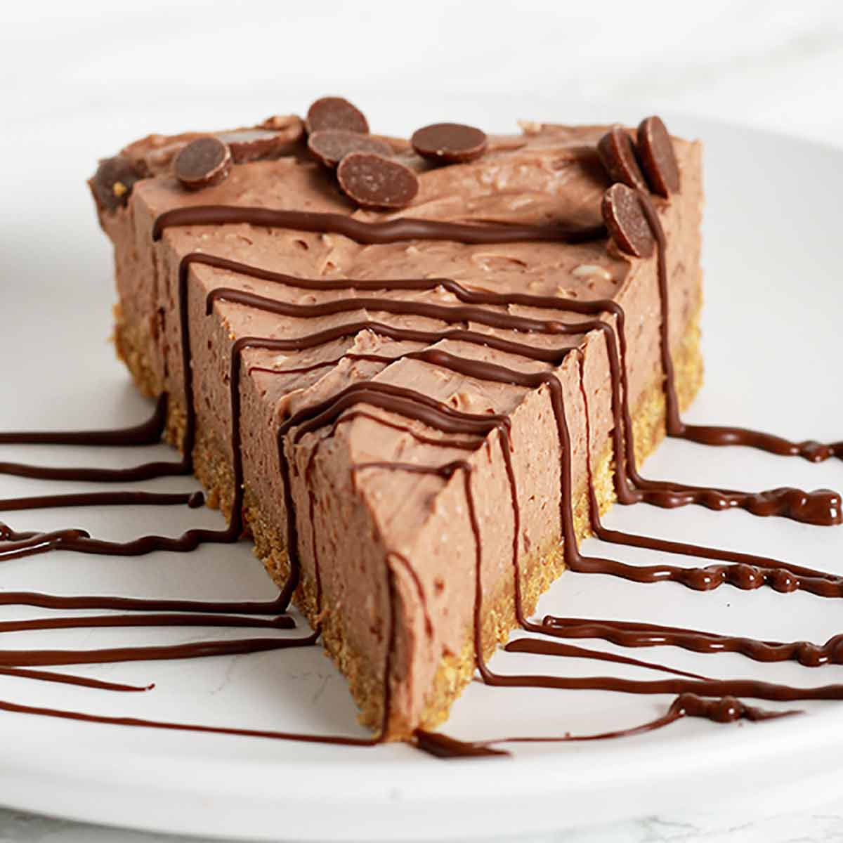 Slice Of Vegan Chocolate Cheesecake On A Plate
