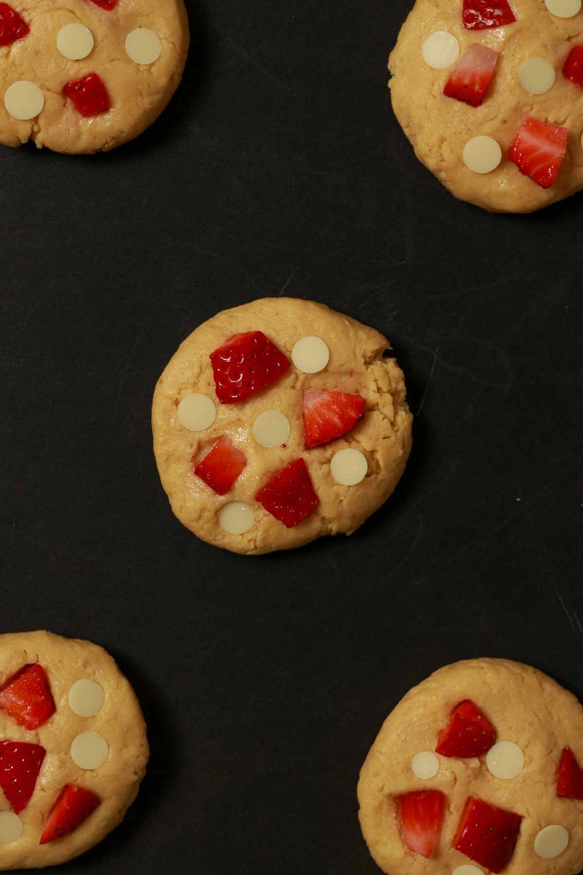 Discs Of Cookie Dough On The Baking Tray