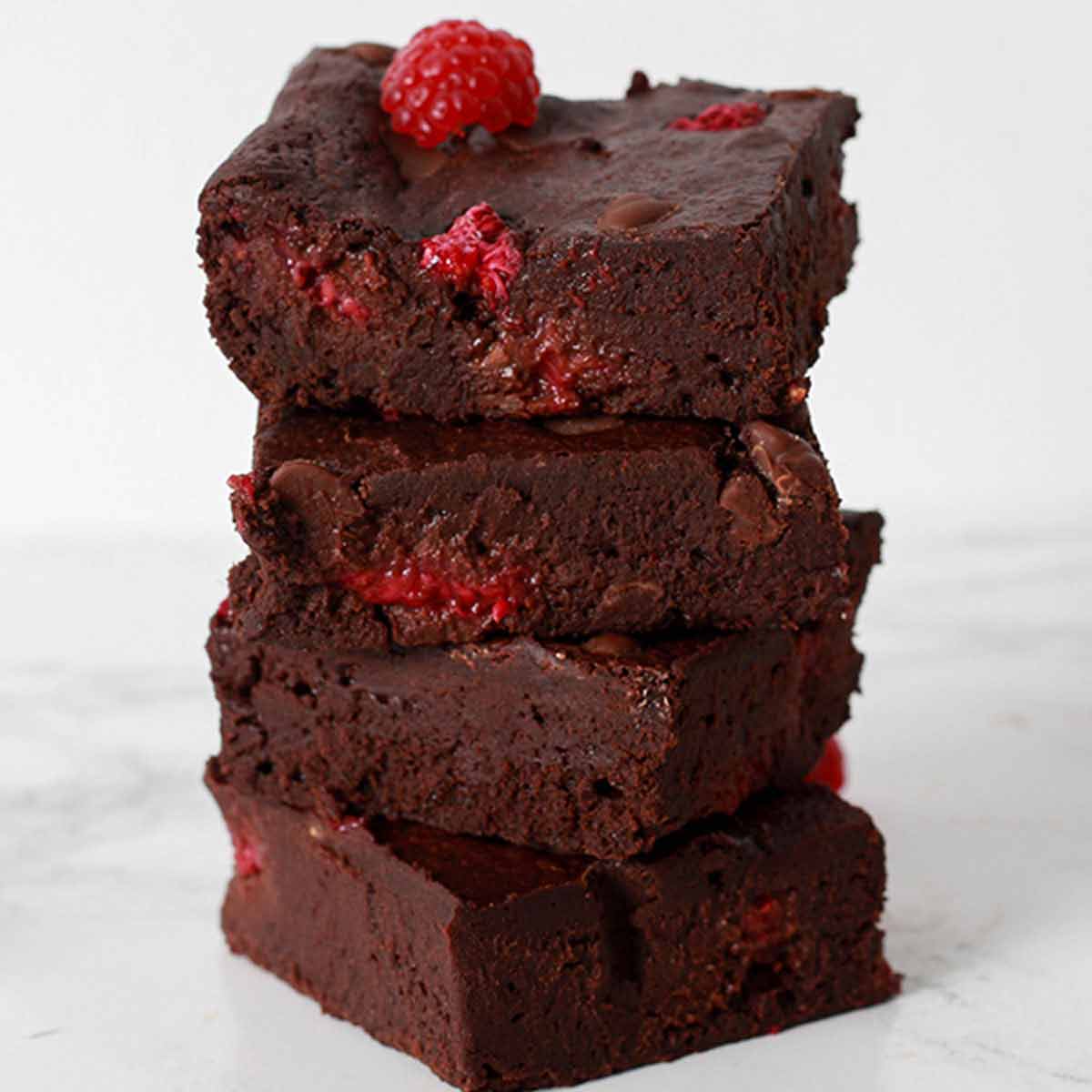 Stack Of 4 Dairy Free Raspberry Brownies