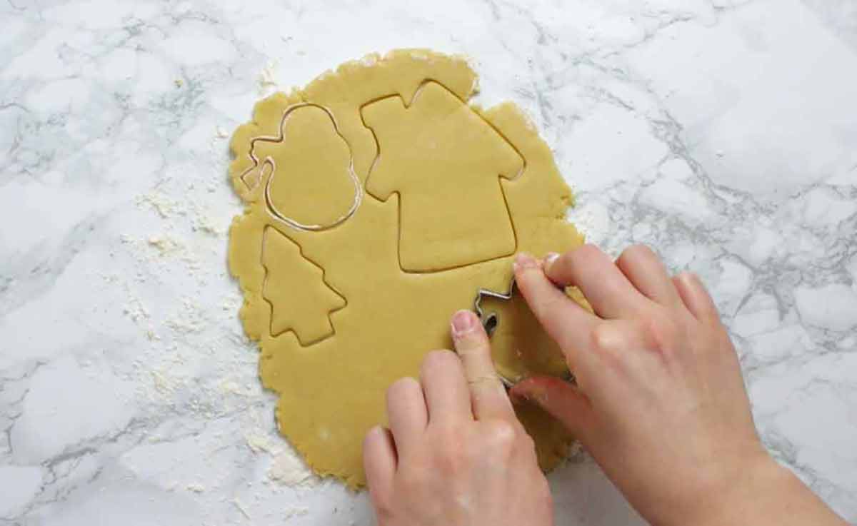 Cutting Shapes Out Of The Sugar Cookie Dough