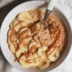 Porridge In A Bowl With Peanut Butter On Top