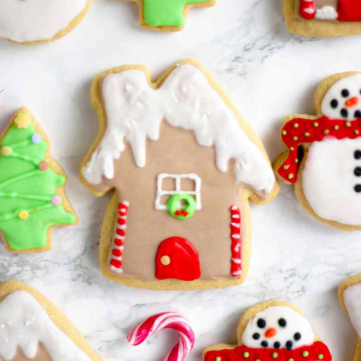 Cookies With Decorative Royal Icing On Top