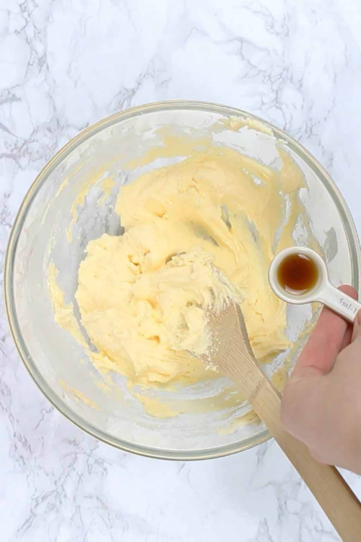 Margarine And Sugar Creamed In A Bowl