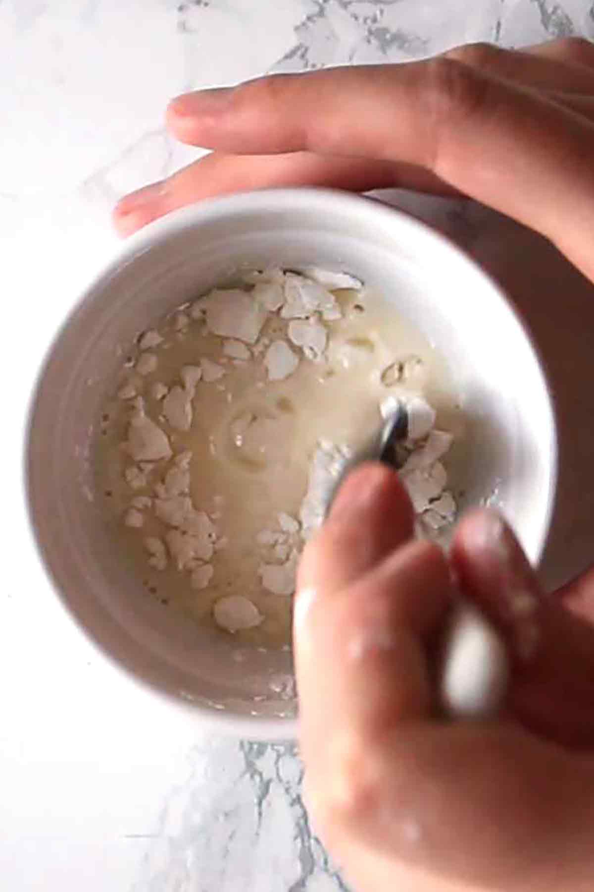 Mixing Cornflour And Milk Together