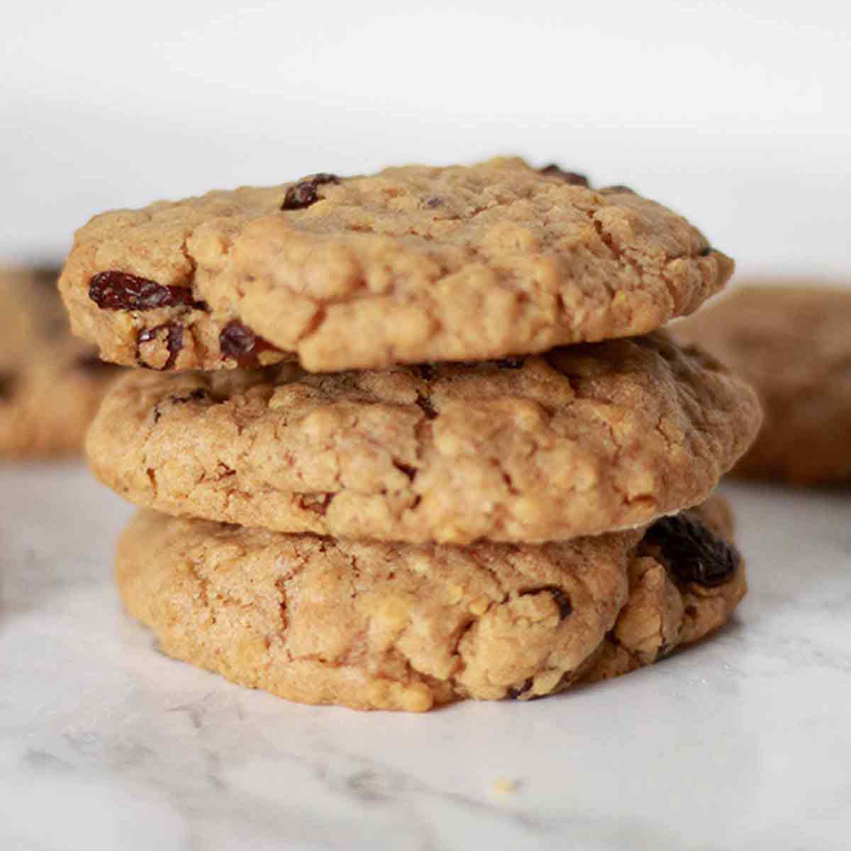 Stack Of 3 Oatmeal Raisin Cookies