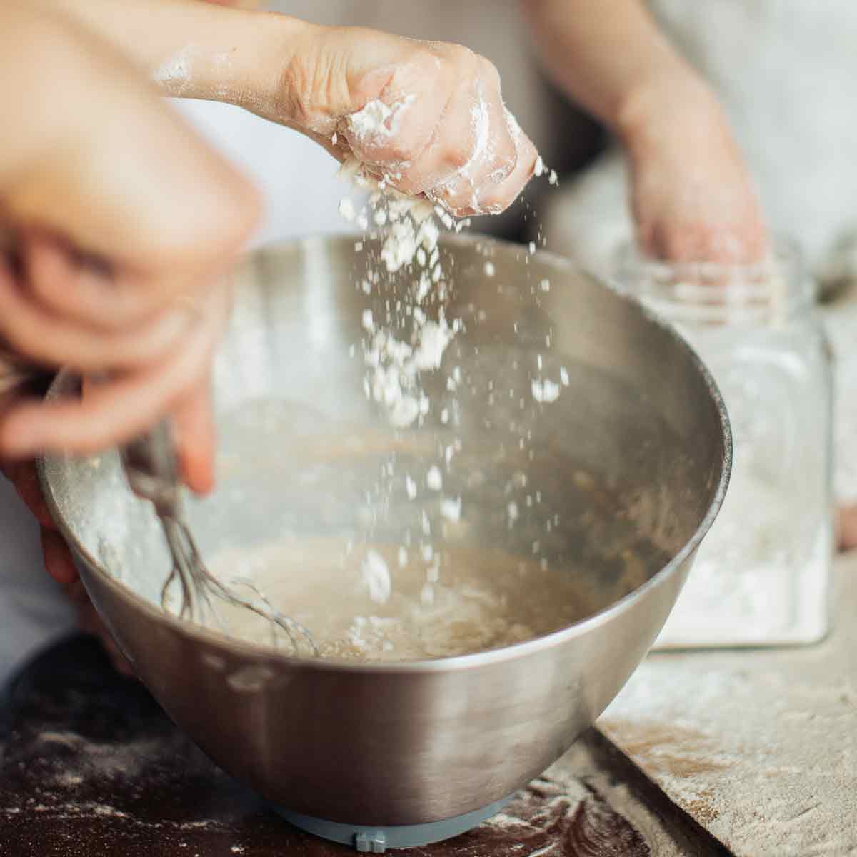 Bicarbonate Of Soda Going Into A Bowl