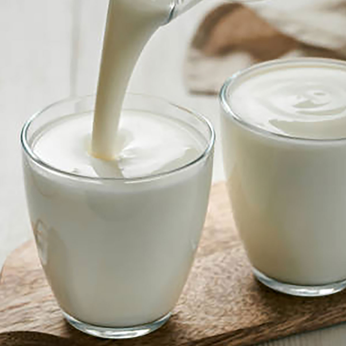 Buttermilk egg substitute Being Poured Into A Glass