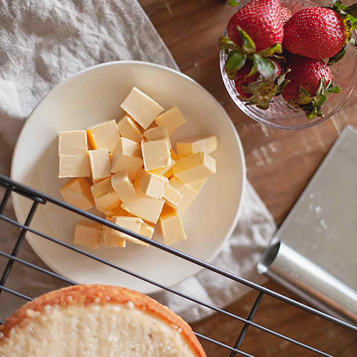 Cubes Of Butter In A Bowl