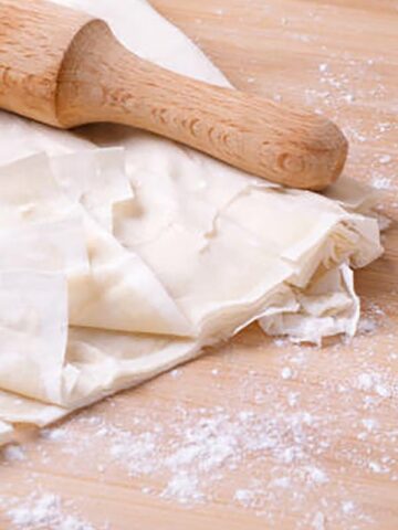 Filo Pastry Under A Rolling Pin