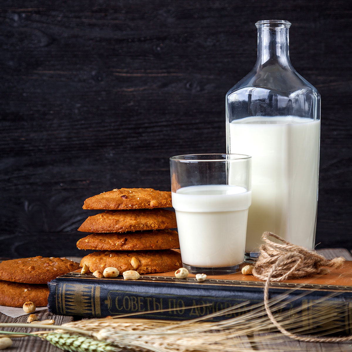 Glass Of Dairy Free Buttermilk With Some Cookies