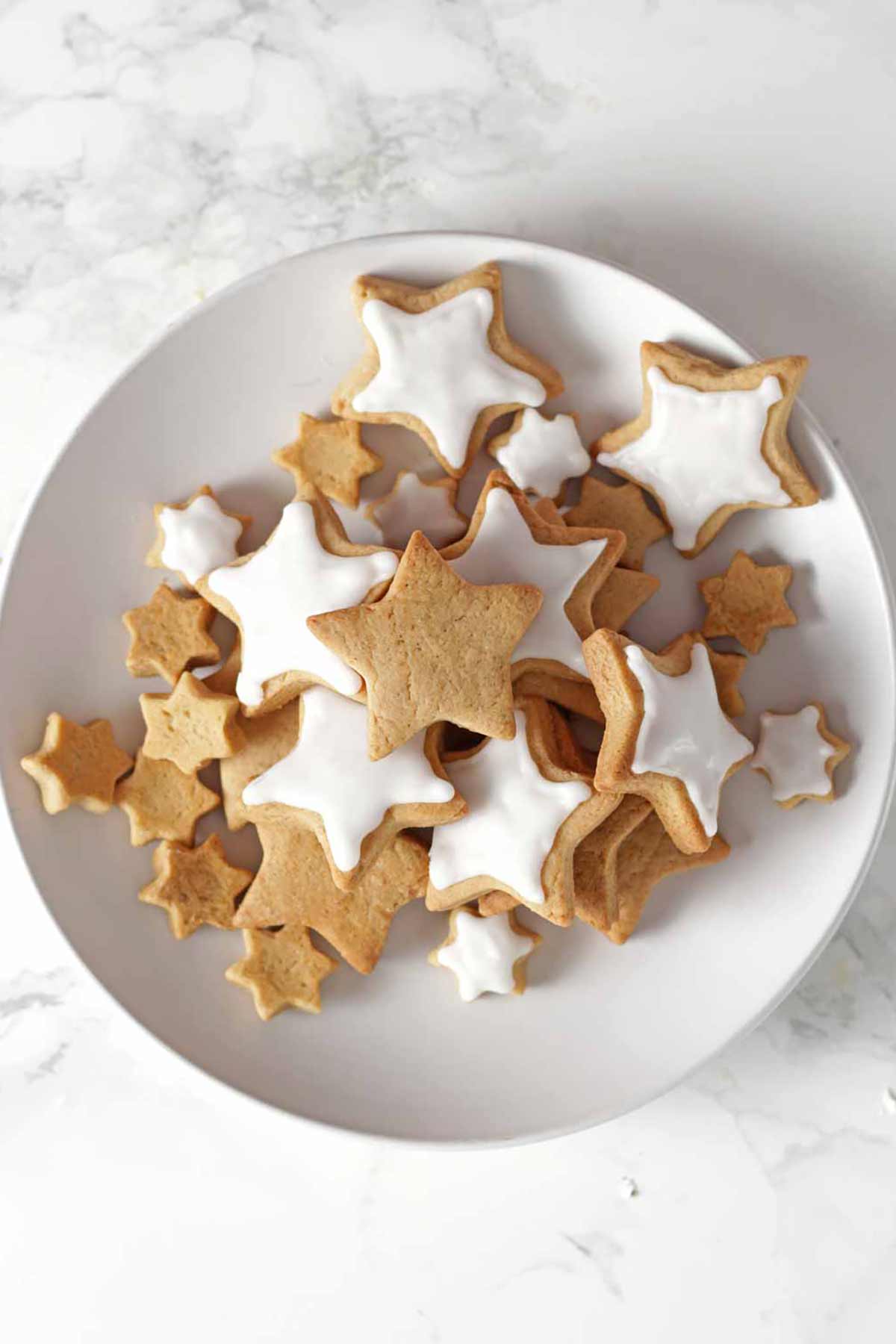 Overhead Shot Of Dairy Free Cinnamon Cookies On A Plate