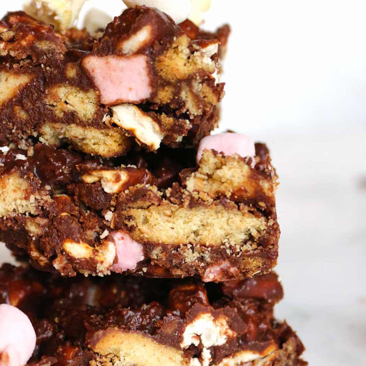 Stack Of Vegan Rocky Road Slices