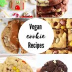 collage of 6 vegan cookie recipes