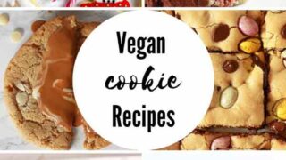 collage of 6 vegan cookie recipes
