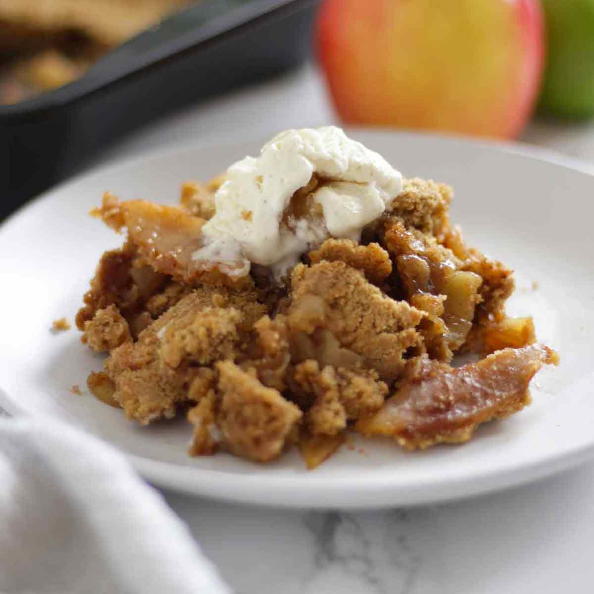 Vegan Apple Crumble On A Plate