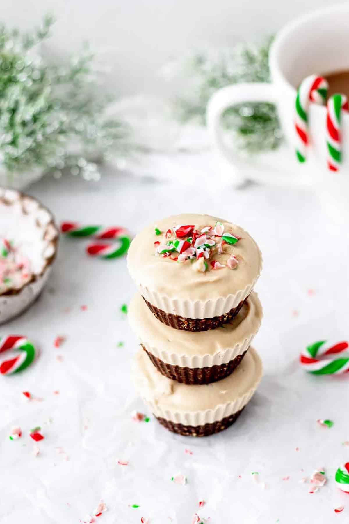 Peppermint Cheesecake Bites Vegan