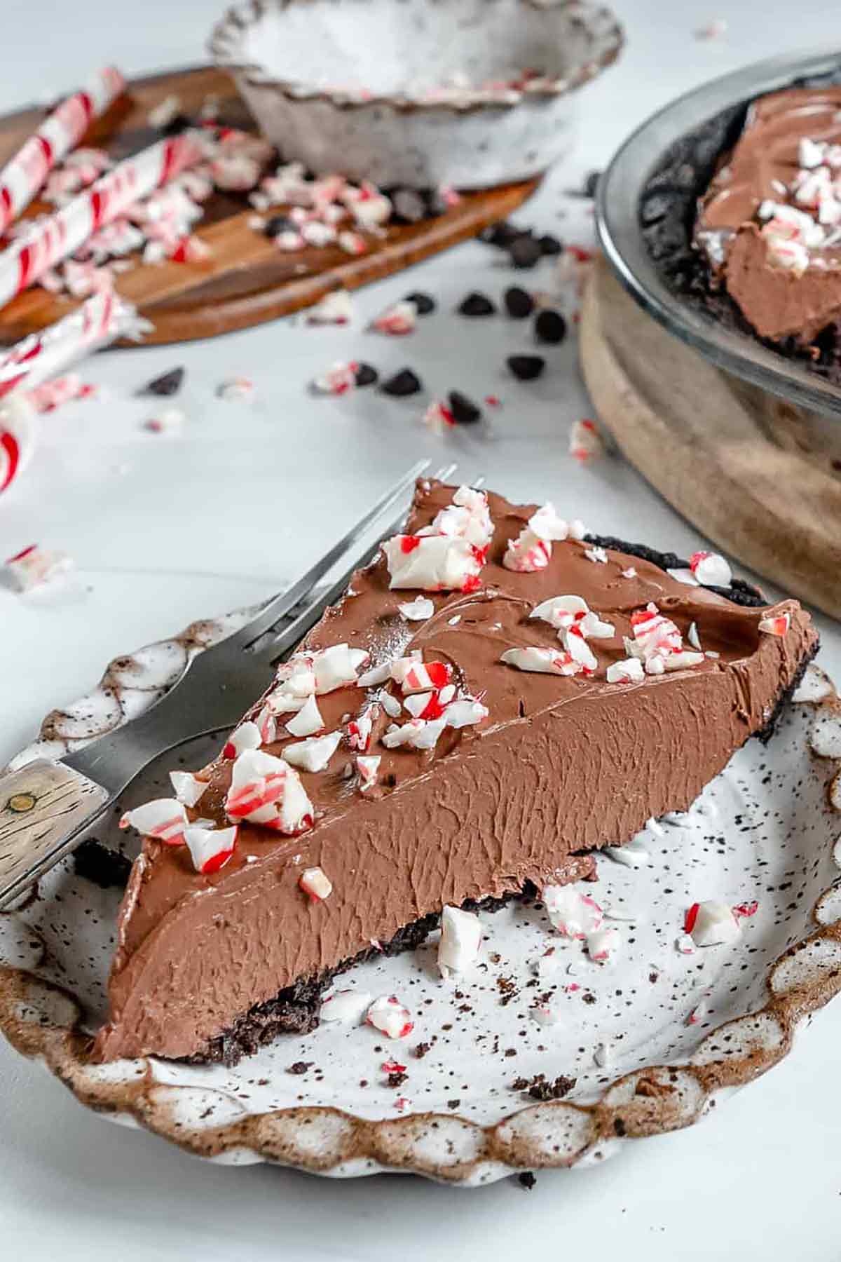 Silken Chocolate Peppermint Pie