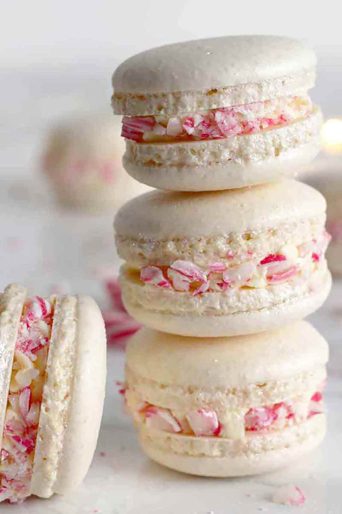 Candy Cane Macarons