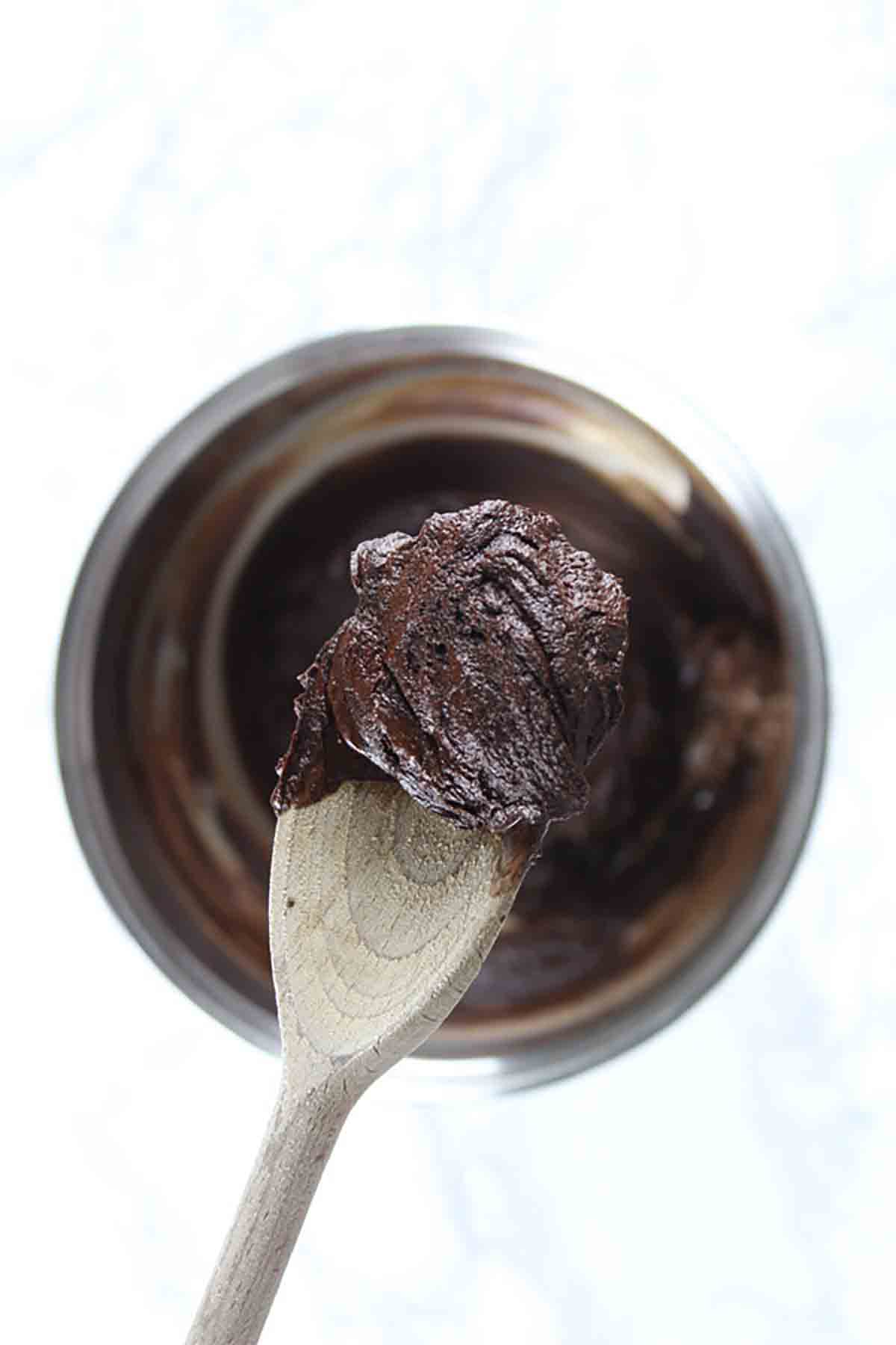 Chocolate Truffle Mixture On A Spoon