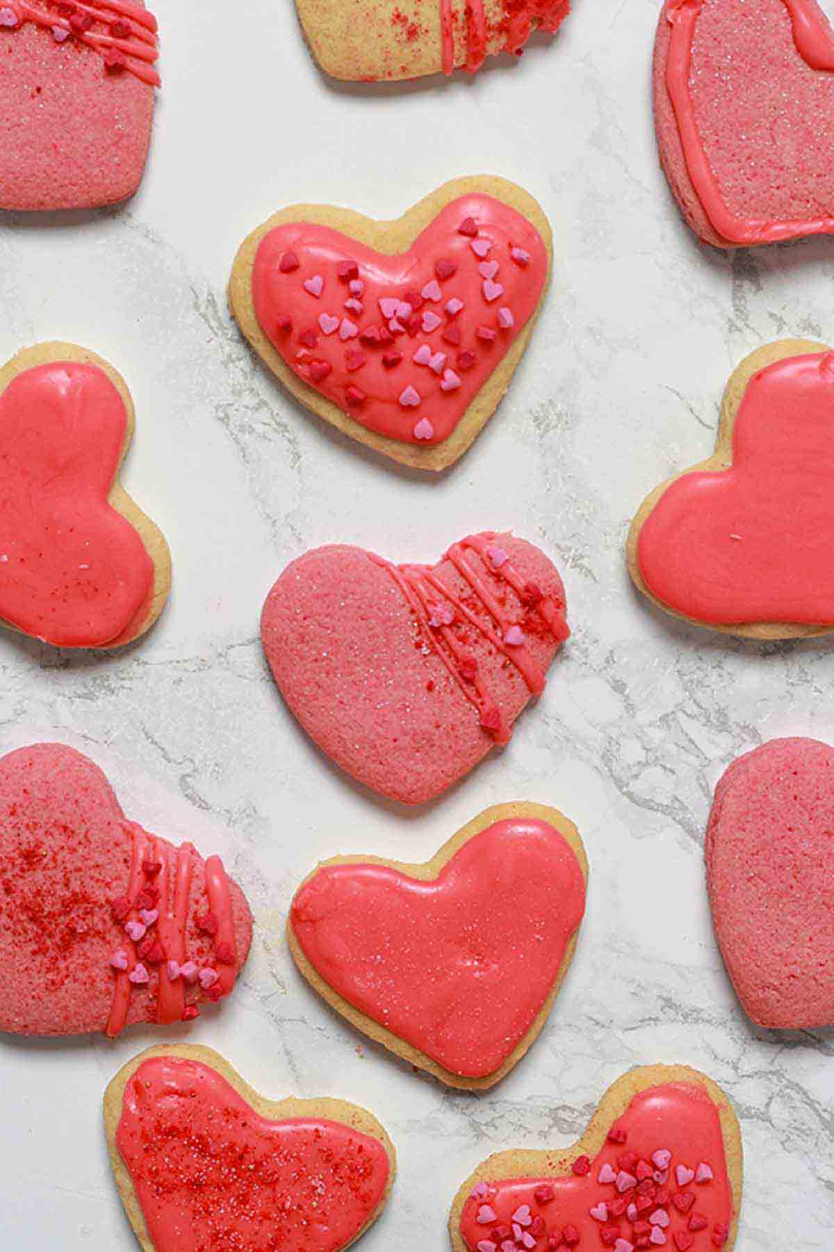 Vegan cookies with pink food colouring