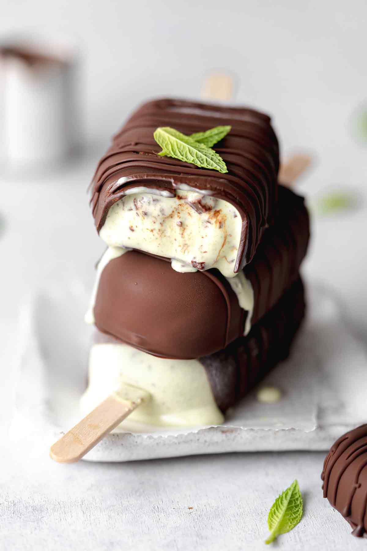 Vegan Mint Coconut Ice Cream Bars