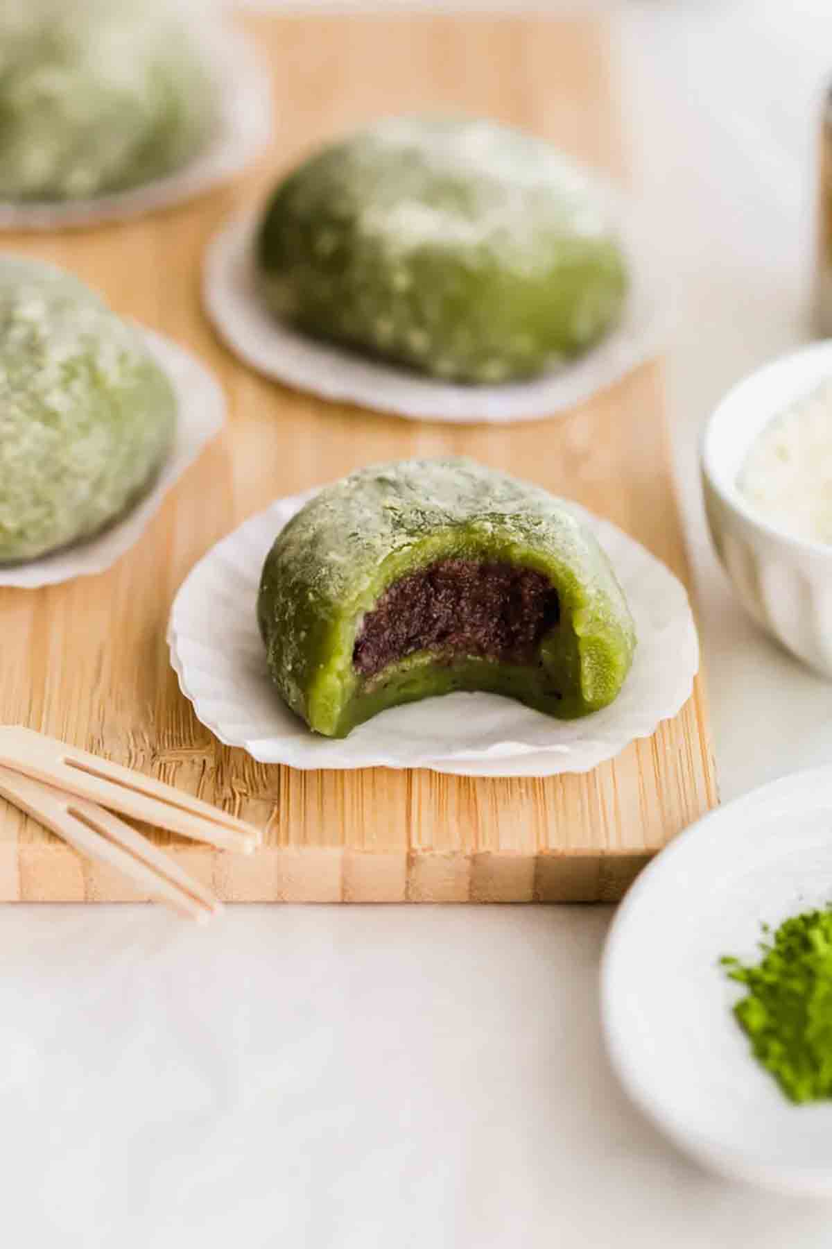 Matcha Red Bean Mochi