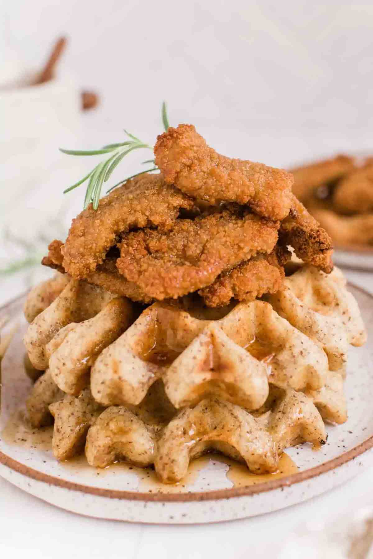 Waffles and vegan chicken