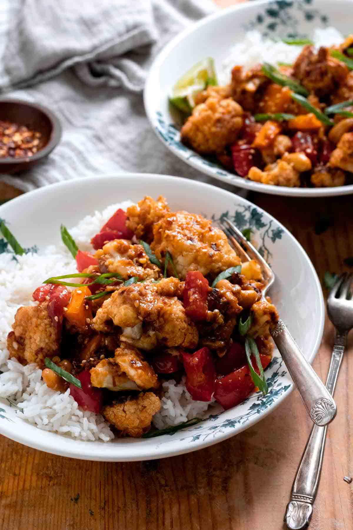 Vegan Chinese recipe for Kung Pao Cauliflower