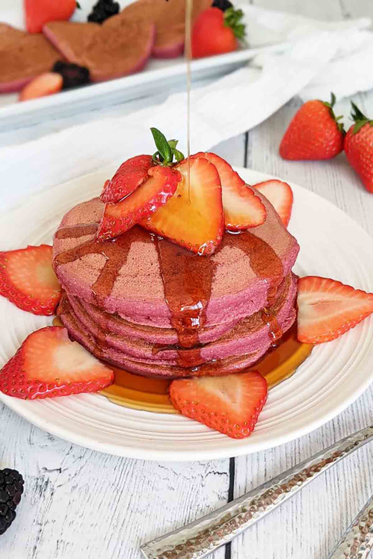 Vegan Pink Beet Pancakes