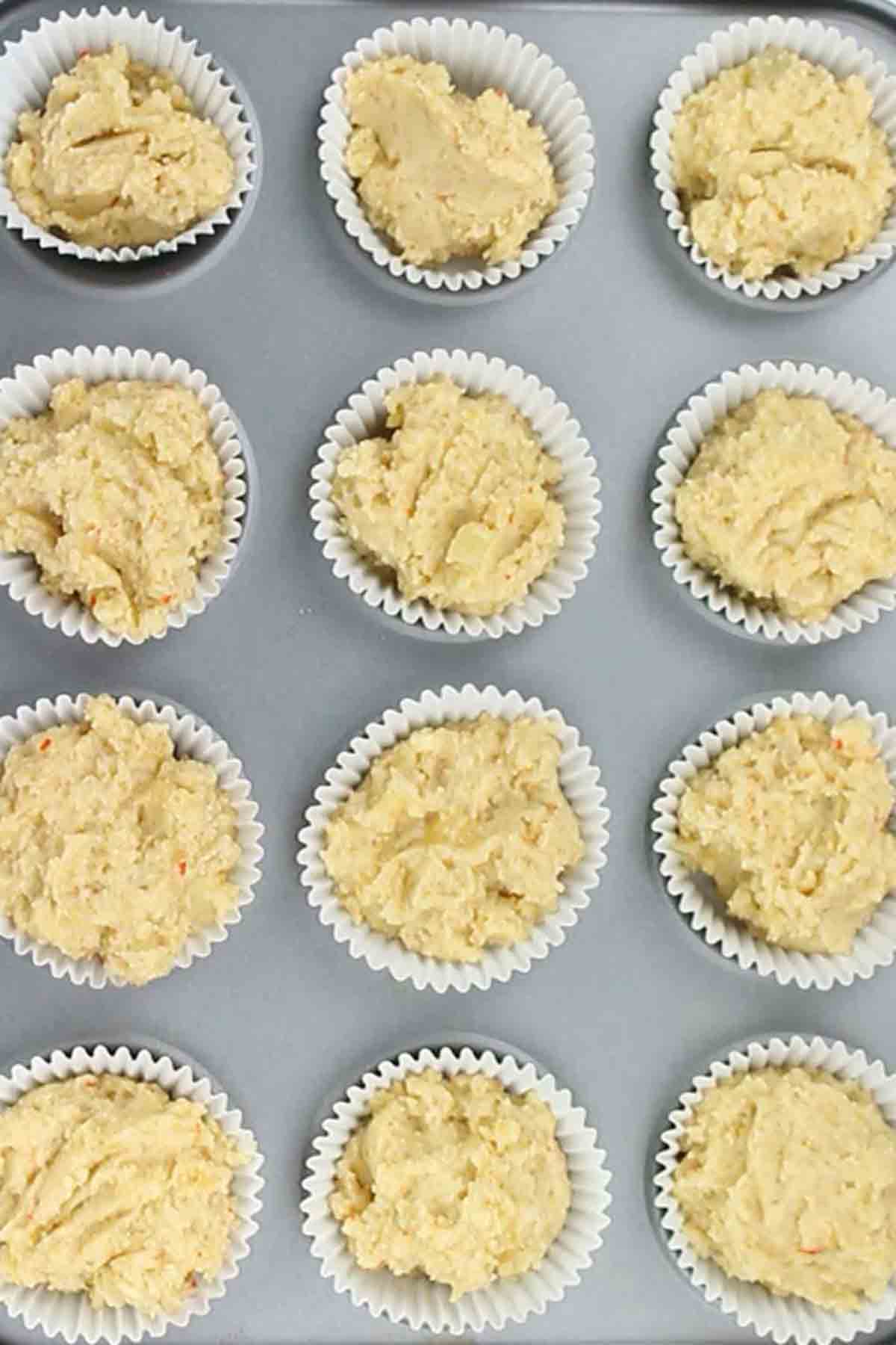 Almond Flour Banana Muffin Batter In Cases